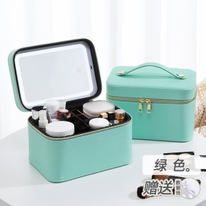 TRUST-U Lightweight LED lighted cosmetic bag, internet celebrity lighted and mirrored cosmetic bag, professional portable cosmetic storage bag