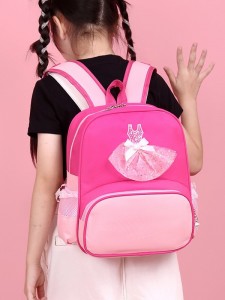 TRUST-U Primary school girl’s princess dress style backpack dance backpack large capacity lightweight back protection weight reduction backpack