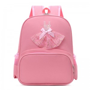 TRUST-U Primary school girl’s princess dress style backpack dance backpack large capacity lightweight back protection weight reduction backpack