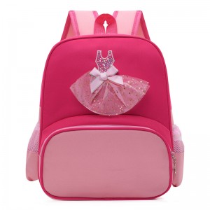 TRUST-U Primary school girl’s princess dress style backpack dance backpack large capacity lightweight back protection weight reduction backpack
