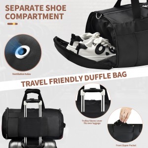 Trust-U Travel Sports Gym Bag for Women or Men with Wet Pocket and Shoes Compartment for Training Swim Yoga