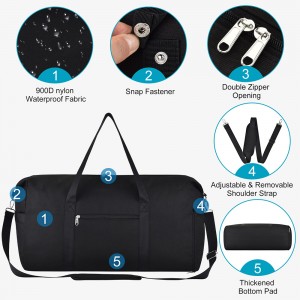 TRUST-U Carry on Luaggage Airlines Approved, Foldable Travel Duffel Bags Weekender Overnight Carry on Duffel Luggage Gym Duffle Bag