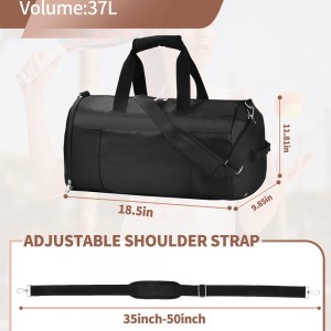 Trust-U Travel Sports Gym Bag for Women or Men with Wet Pocket and Shoes Compartment for Training Swim Yoga