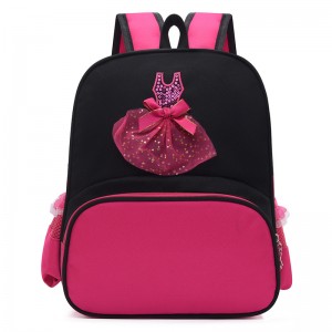 TRUST-U Primary school girl’s princess dress style backpack dance backpack large capacity lightweight back protection weight reduction backpack
