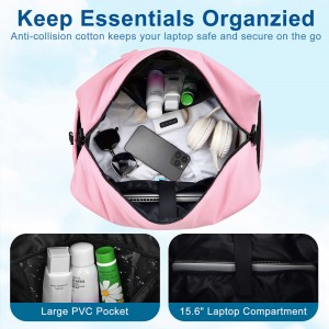 TRUST-U Gym Bag for Women, Carry on Travel Duffel Bag, Water-resistant Weekender with Shoe Compartment for Gym Travel Work
