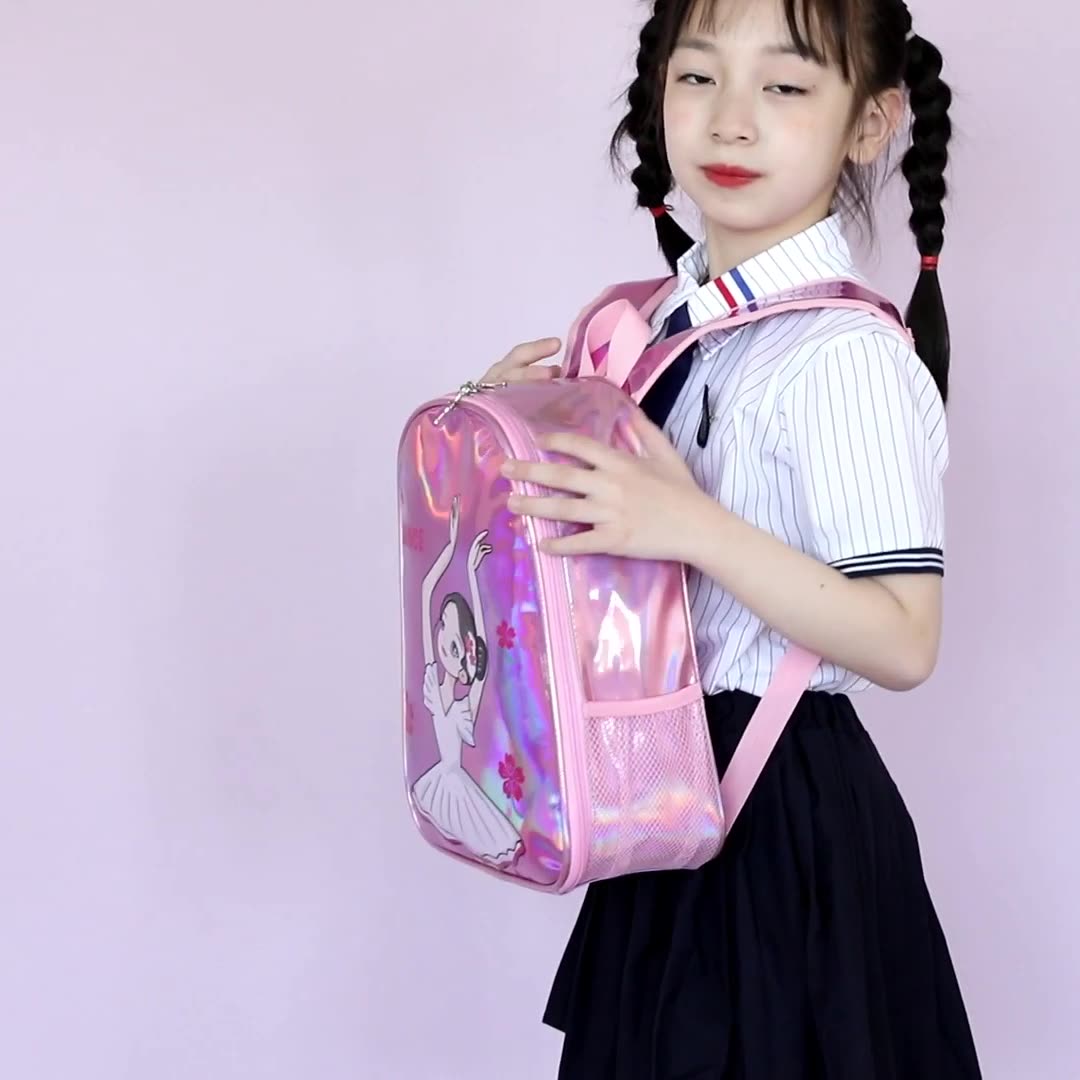 د TRUST-U د لومړني ښوونځي د نجونو د شهزادګۍ جامې سټایل د نڅا کڅوړه د لوی ظرفیت سپک وزن لرونکي شاته محافظت د وزن کمولو کڅوړه