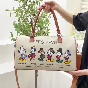 TRUST-U Trendy Lightweight Gym Bag New Fashion Short Distance Travel Bag One Shoulder Large Capacity Printed Canvas Storage Bag