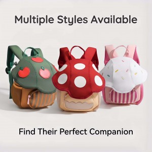TRUST-U Cute Mushroom Backpack – Mini Nylon School Bag for Kindergarten Girls & Travel Gift