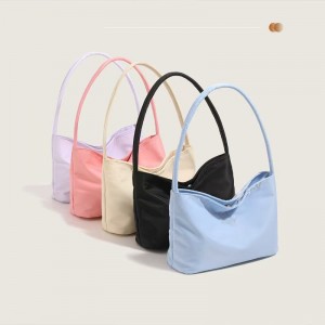 TRUST-U  Embroidered Nylon Bucket Shoulder Bag – Waterproof Lightweight Casual Drawstring Purse for Women