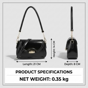 TRUST-U New textured saddle bag, French style shoulder bag, underarm bag, retro and fashionable small square bag