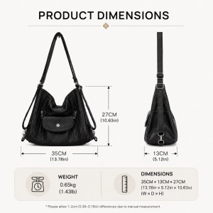 TRUST-U Retro Minimalist Soft Leather Backpack with Multiple Carrying Options and Adjustable Shoulder Tote Bag