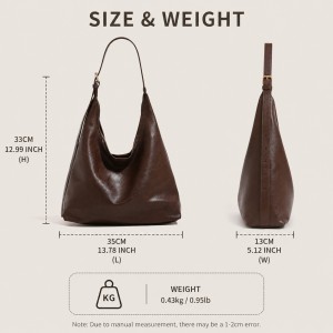 TRUST-U New Large-capacity Women’s Retro Solid Color PU Textured Versatile Tote Bag for Work and Commuting, Underarm Bag