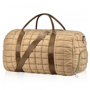 Trust-U Quilted Travel Duffle Bag for Women Medium Weekender Bag Puffer Overnight Bag Large Soft Puffy Duffel Bag Carry-On Gym Bag