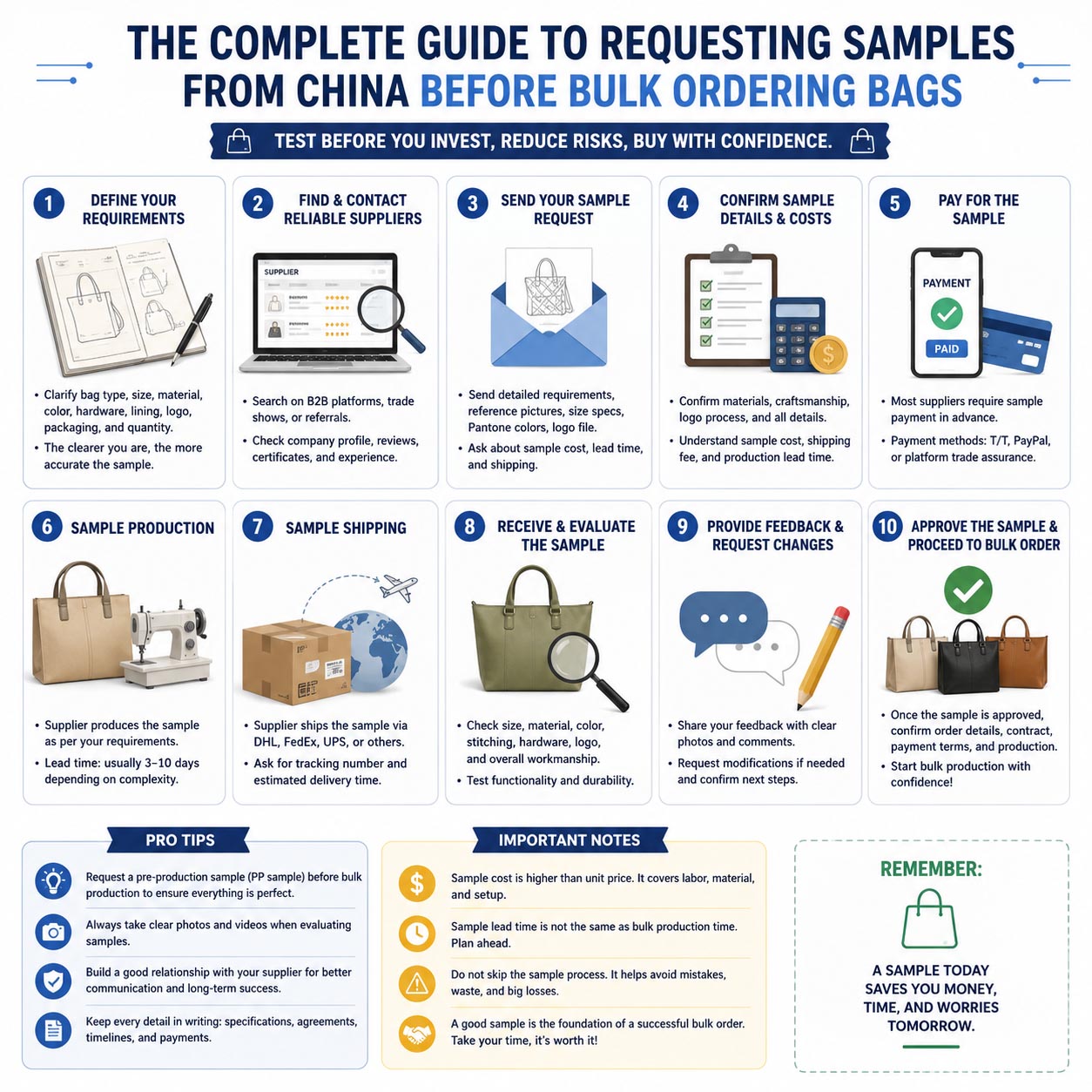 The Complete Guide to Requesting Samples Before Bulk Bag Orders from China
