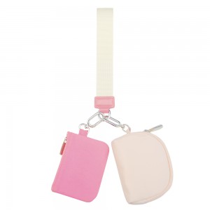 Trust-U Mini Zip Around Wristlet Wallets for Women KeyChain Wallet with Detachable Dual Pouch Wristlet
