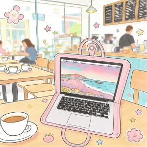 TRUST-U Japanese and Korean niche protective cases, laptop bags, and handbags in pink, girly style