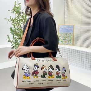 TRUST-U Trendy Lightweight Gym Bag New Fashion Short Distance Travel Bag One Shoulder Large Capacity Printed Canvas Storage Bag