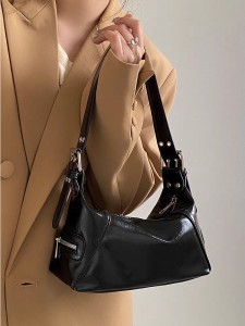 TRUST-U 2025 New Style Women’s Handbag, Spicy Motorcycle Handbag, Versatile Oil-Wax Leather Shoulder Bag