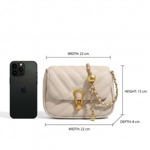 TRUST-U Retro Striped Me Me Lub Hnab Xub Pwg nrog Saw Strap - Elegant Vintage Crossbody Handbag rau Cov Poj Niam