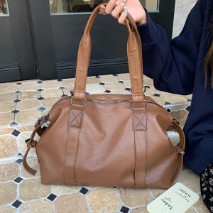 TRUST-U Unisex Waterproof PU Leather Duffle Bag – Large Capacity Travel Tote with Wet Pocket