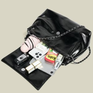 TRUST-U Trendy Chain-Strap Shoulder Bag: Large-Capacity, Stylish & Minimalist Soft Leather Commuter Tote Bag