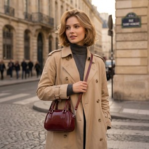 TRUST-U Retro underarm bag, bowling bag, versatile, light luxury shoulder bag, Korean style niche handbag, small square crossbody bag