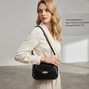TRUST-U New textured saddle bag, French style shoulder bag, underarm bag, retro and fashionable small square bag