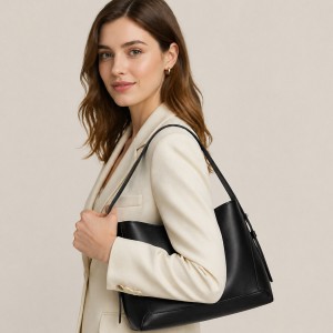 TRUST-U Large Capacity Tote Bucket Bag – Premium High-End Commuter Handbag with Inner Pockets for Work & Travel