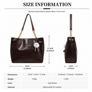 TRUST-U Large Capacity Tote Bag Autumn Winter High-End Ladies Shoulder Handbag for Commute & Retro Style