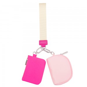 Trust-U Mini Zip Around Wristlet Wallets for Women KeyChain Wallet with Detachable Dual Pouch Wristlet