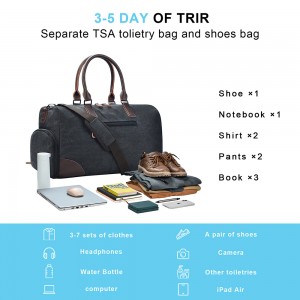 Trust-U 2-in-1 Unisex Canvas Duffle Bag, Multifunctional Travel Weekend Handbag