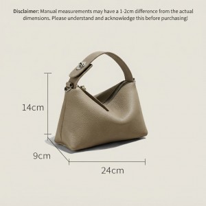 TRUST-U  Genuine Leather Women’s Bag Large Capacity Shoulder Solid Color Classic Cowhide Hourglass Underarm