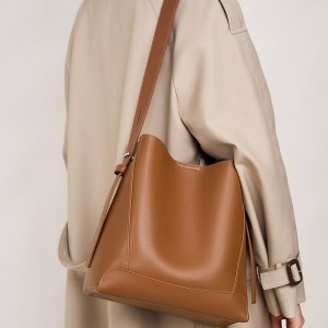 TRUST-U Women’s Top-Grain Leather Bucket Bag, Handmade Purse, Adjustable Strap for Top Handle Shoulder Underarm Carry