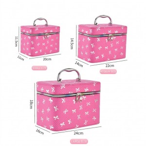 TRUST-U Large Capacity Cosmetic Bag, High-end Ins Style with Mirror, Portable, One Batch to Improve Appearance and Waterproof