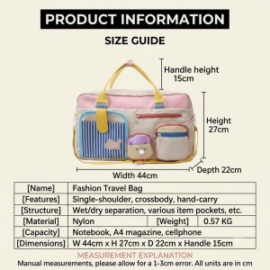 TRUST-U Large Capacity Lightweight Nylon Travel Duffle Bag, Carry on Bag with Multi-Pocket, Weekender Bags for Women