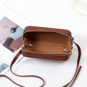 TRUST-U Korean style minimalist crossbody bag, trendy double zipper fashionable small square bag