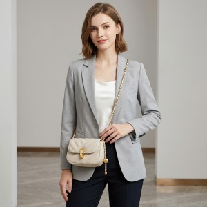 TRUST-U Retro Striped Me Me Lub Hnab Xub Pwg nrog Saw Strap - Elegant Vintage Crossbody Handbag rau Cov Poj Niam