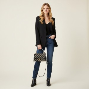 Tas Selempang TRUST-U Quilted kalayan Tali Rantai – Tas Bahu Inspirasi Vintage pikeun Awéwé