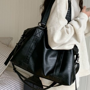 TRUST-U Unisex Waterproof PU Leather Duffle Bag – Large Capacity Travel Tote with Wet Pocket