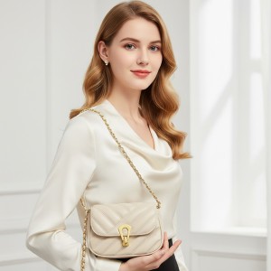 TRUST-U Retro Striped Me Me Lub Hnab Xub Pwg nrog Saw Strap - Elegant Vintage Crossbody Handbag rau Cov Poj Niam