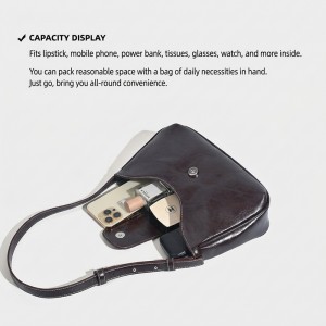 TRUST-U Retro Black Underarm Bag with Chain Strap – Versatile Preppy Style Shoulder Purse for Women