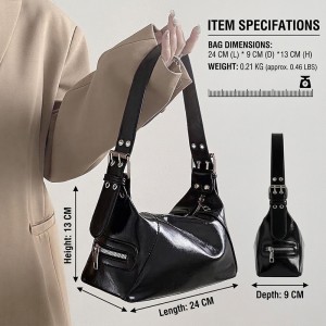 TRUST-U 2025 New Style Women’s Handbag, Spicy Motorcycle Handbag, Versatile Oil-Wax Leather Shoulder Bag
