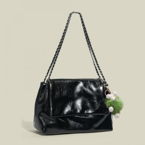 TRUST-U Trendy Chain-Strap Shoulder Bag: Large-Capacity, Stylish & Minimalist Soft Leather Commuter Tote Bag