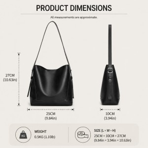 TRUST-U Large Capacity Tote Bucket Bag – Premium High-End Commuter Handbag with Inner Pockets for Work & Travel