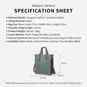 TRUST-U Soft leather Women’s Leather Tote Bag, Top Layer Cowhide Handbag, Convertible Shoulder and Crossbody Bag
