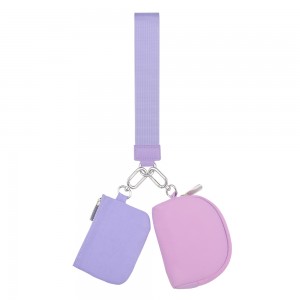 Trust-U Mini Zip Around Wristlet Wallets for Women KeyChain Wallet with Detachable Dual Pouch Wristlet