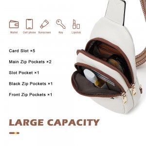 Trust-U Sling Bag for Women Leather Crossbody Bags Fanny Pack Chest Bag for Travel
