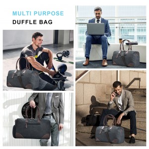 Trust-U 2-in-1 Unisex Canvas Duffle Bag, Multifunctional Travel Weekend Handbag