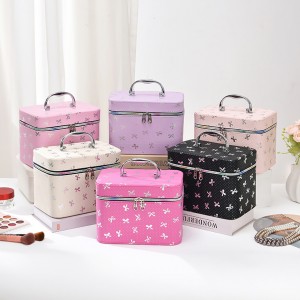 TRUST-U Large Capacity Cosmetic Bag, High-end Ins Style with Mirror, Portable, One Batch to Improve Appearance and Waterproof