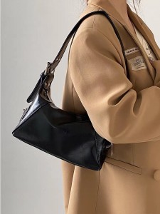 TRUST-U 2025 New Style Women’s Handbag, Spicy Motorcycle Handbag, Versatile Oil-Wax Leather Shoulder Bag